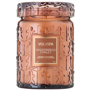 Voluspa Large Glass Candle 18 oz- Gingerbread Chalet