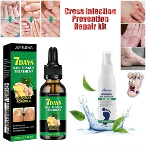 Damaged Nail & Dry Foot Repair Kit, Ginger Nail Treatment for Discoloration, Moisturizing Cream for Cracked Heels, Athlete's Foot Spray - Cross-Infection Protection
