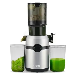 Fretta Cold Press Juicer Machines, Self-Feeding juicer with 108mm&1.0L Feeding Chute for Whole Fruits and Vegetables, Automatic Masticating Juicer, High Yield Juice Extractor, BPA-Free