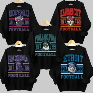 College Team Football Black Sweatshirt – Vintage Game Day Crewneck Pullover with City & Year Graphics, Unisex Team Spirit Apparel, Cozy Fall Outfits & Gifts for Fans, Custom Your Team