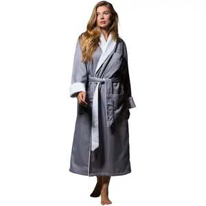 Turquaz Women Luxury Microfiber Lined Bathrobe Shawl Collar Plush Robe