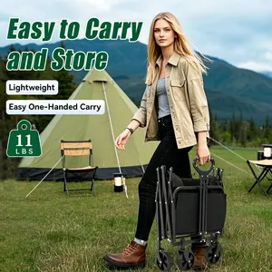 120L Large Family Camping Wagon | Heavy-Duty Foldable Cart for Picnics, Gardens, and Truck Bed Parties