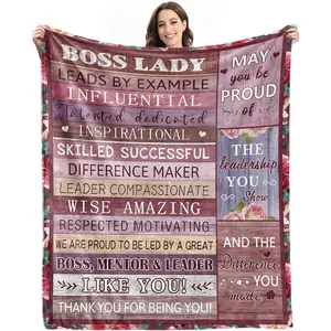 Boss Lady Gifts for Women - Bosses Day Gifts for Women - Manager Leader Principal Boss Day Decorations Gift for Woman - Bosses Appreciation Gift for Birthday Christmas - 60"x50" Soft Flannel Blanket