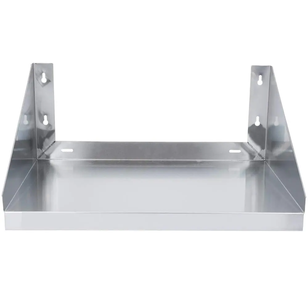 Hakka Brothers 24in x 24in NSF Commercial Heavy-Duty Wall-Mount Metal Shelf, Wipe-Clean Stainless Steel Food Storage Shelf for Restaurants (Microwave-Fit)