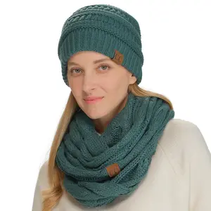 C.C Classic Cable Knit Infinity Scarf Soft and Chic Accessory for Warmth and Effortless Fashion in Grey's Anatomy Head