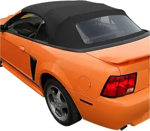 Convertible Soft Top Compatible with 1994-2004 Ford Mustang Black Roof Cabrio Sailcloth Vinyl with Plastic Window