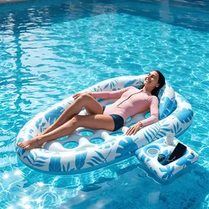 Inflatable Tanning Pool Lounger Adult,Extra Large Pool Floats for Adults,Inflatable Lounger Float with Backrest, Floating Pool Floaty Raft for Swimming Pool Lake Beach, Tanning Pool Floaties Toys for Adults