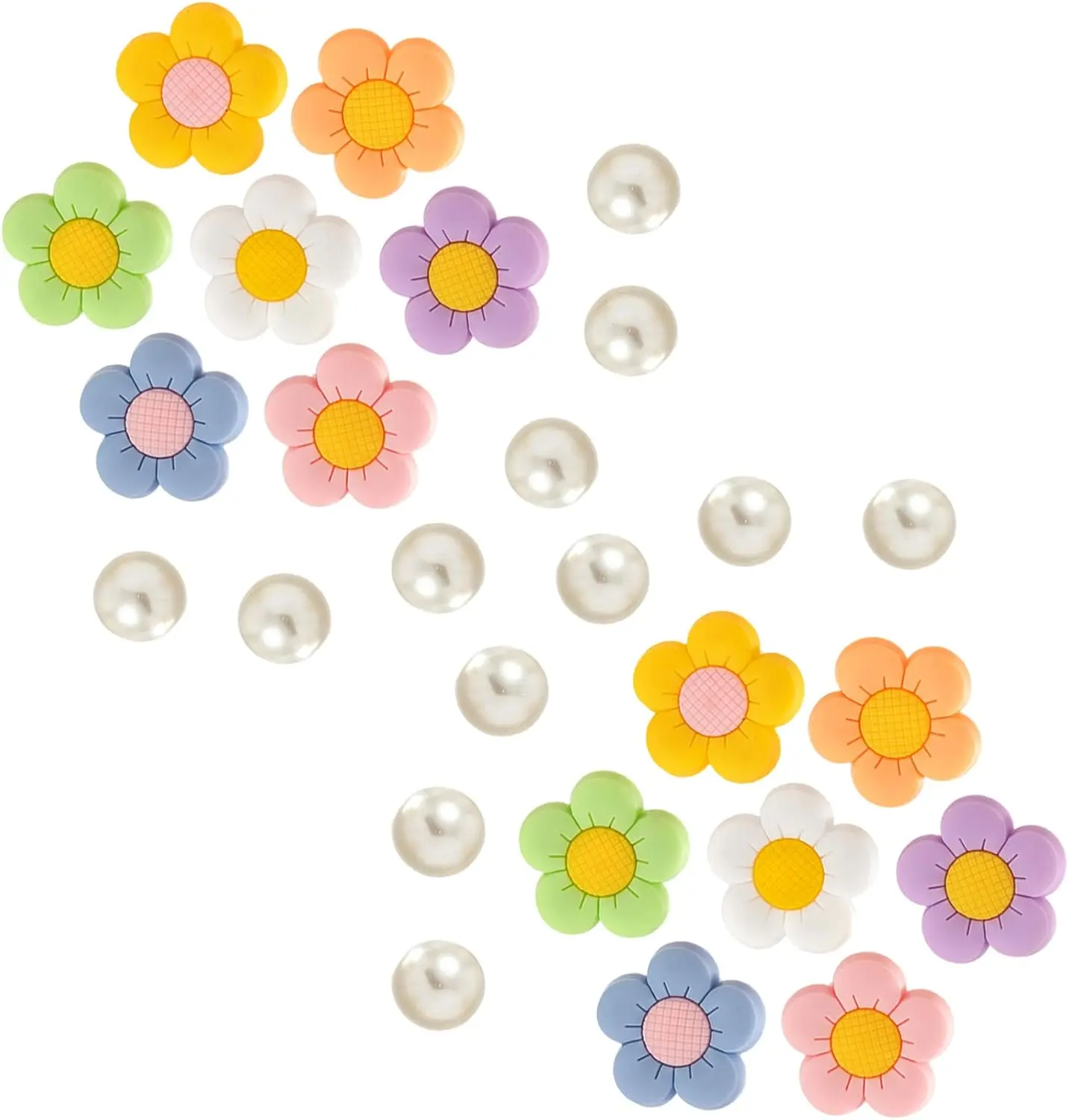 14pc pvc flower+12pc pearl