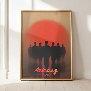 Bangtan Inspired Tour World Tour Art Print T-Shirt, Abstract Band Illustration Wall Art for K-Pop Fans