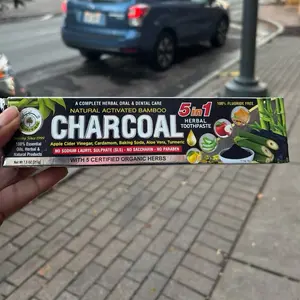 Herbal Chorcoal Activated Bamboo 5in1 Charcoal Toothpaste - Oral & Dental Care, Natural Ingredients, Fluoride Free, 7.5 oz