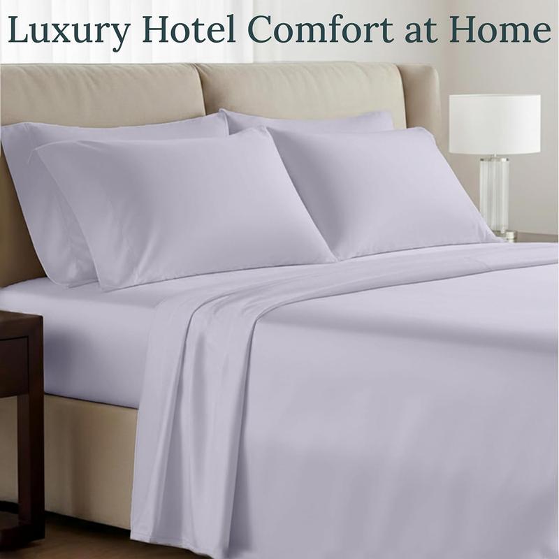 Luxury  Sheet Set - 1000 Thread Count Sateen, Thick and    Sheets  Size, Deep Pockets, Durable Bedding - Lavender Grey