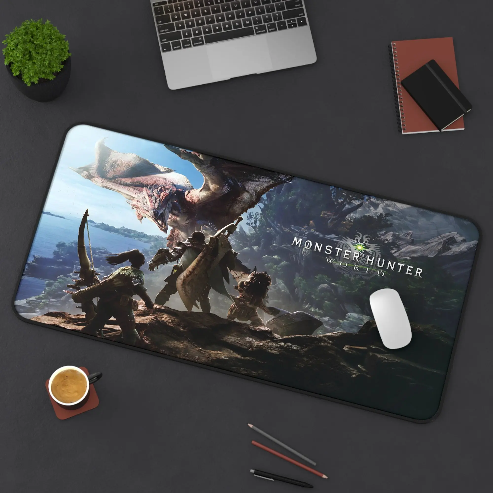 Monster Hunter World Mousepad #1 - Anime Desk Mat - Gift For Gamer - Gaming Desk Mat - Mothers Day Gift