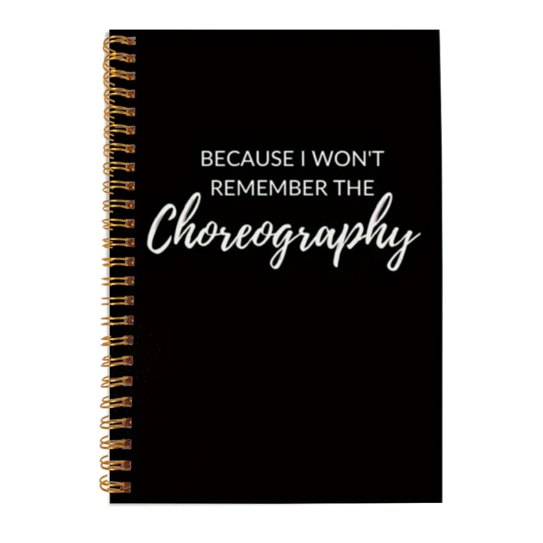 Fun Dance Spiral Notebook, Simple Cover, Blank Lined Pages, 5.5x8.3 Inch, 100 Pages, Ideal for Dancers, Teachers, Students, Ballet, Hip Hop, Modern Dance, Choreography