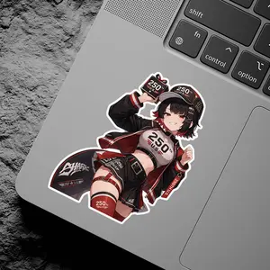 Shark Anime Girl 250th U.S. Vinyl Sticker, Ellen Joe Patriotic Cute Waifu Girl Decal, Waterproof Decor for Laptop Phone Case Car