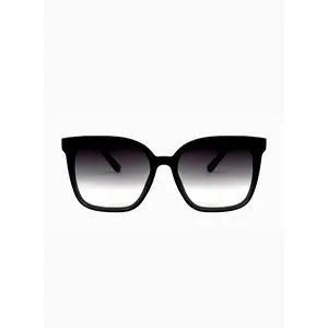 OTRA Betty - Black Oversized Wayfarer Sunglasses with Gradient Smoke Lenses & 100% UV Protection Shiny Black Frame