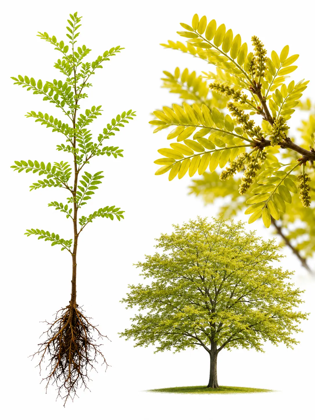 Honeylocust Live Tree Seedlings – Gleditsia triacanthos – Hardy Fast-Growing Shade Trees – Elegant Airy Foliage for Landscaping & Outdoor Planting