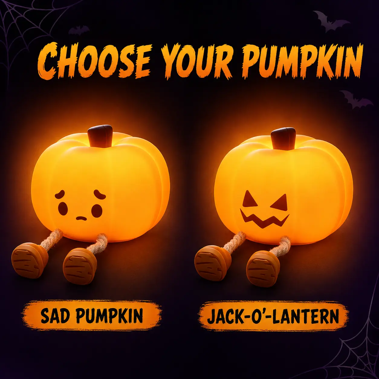 Cute Halloween Pumpkin Night Light, Rechargeable Silicone Tap Lamp, Jack O Lantern Bedroom Decor, 30 Min Timer Bedside Night Light, Halloween Gift