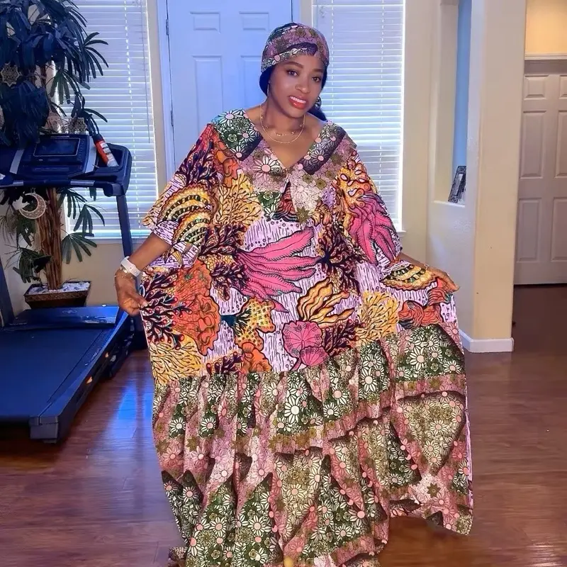 Elegant Layla Ankara Patch Bubu Dress for Women (Traditional African Print Casual Wear)