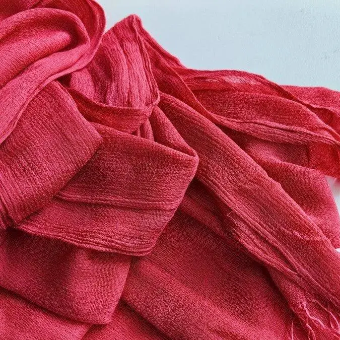 MH086 Cotton Crepe Tassel Hijab for Women solid color scarf one piece