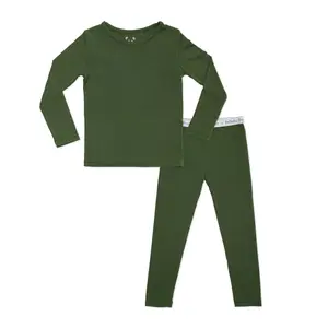 Bellabu Bear Holiday Season Evergreen Kids Bamboo Pajamas, buttery soft Sleep Onesie