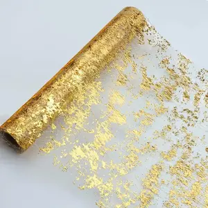 Glitter Foil Overlay Table Cover, 1 Roll Reusable Metal Table Cover, Table Decoration Supplies for Wedding Birthday Party Ceremony