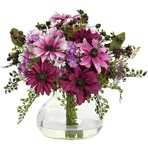 Nearly Natural Mixed Daisy Arrangement