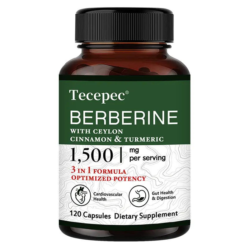 Tecepec Berberine Health Supplement, Supports Cardiovascular Health - 120 Capsules
