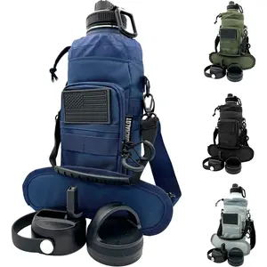 1 Gallon Water Bottle Jug: Insulated Stainless Steel, Holder, Spout Handle, Straw Lids, Keep Cold/Hot (Black)