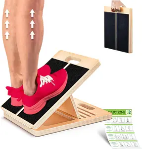 Wooden Calf Stretcher - Portable Slant Board for Calf Stretching - Bears 300 lbs - Adjustable Incline Board Physical Therapy Equipment - Reduce Injury Risk, Improve Foot, Leg & Ankle Mobility