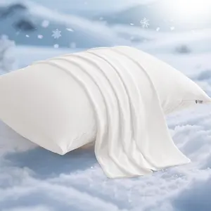 Cooling Pillow Cases for Hot Sleepers,  Q-Max 0.5 Cooling Pillowcases, Both Sides[Cooling/Cotton], Breathable Soft Pillowcase for Hair and , Set of 2-White ( (20" x 36"))