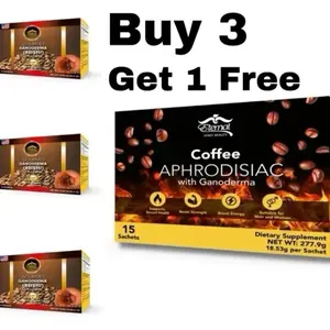 3x Eternal Gourmet Ganoderma coffee 4 in 1 Reishi + 1x Aphrodisiac Coffee Ganoderma with Maca root and ginseng mushroom coffee cafe de ganoderma kidney tea natural herbal total 4 coffees
