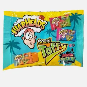Warhead Sour Taffy Tropical Fusion- Paradise Punch, Tangy Typhoon, & Citrus Surf- 1 Bag