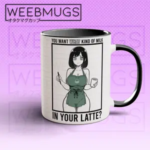 Anime Coffee Mug Meme, You Want What Kind Of Milk in Your Latte?, Anime Mug, Meme Mug, Funny Anime Mug, Funny Anime Gift, WeebMugs Drinkware, Glossy Ceramic Cup Tumbler Washable Reusable