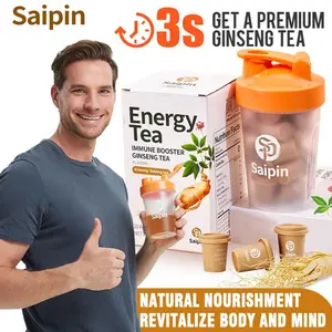 Saipin Freeze-Dried Ginseng Tea | Organic Herbal Energy Drink | Boost Internal Fire & Heart Health | Easy Carry & Compact Design | Natural Immune Support Beverage