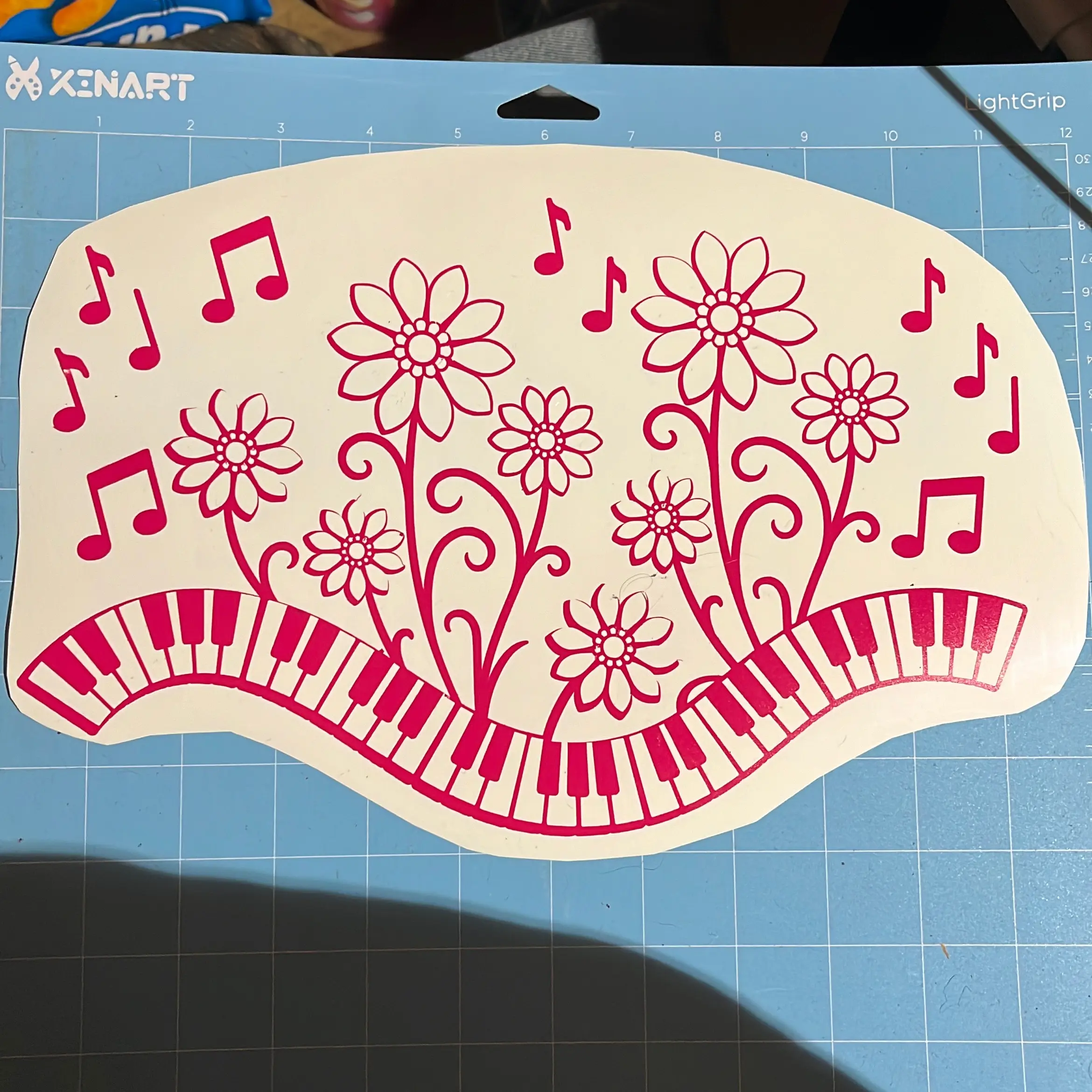 Flower piano decal