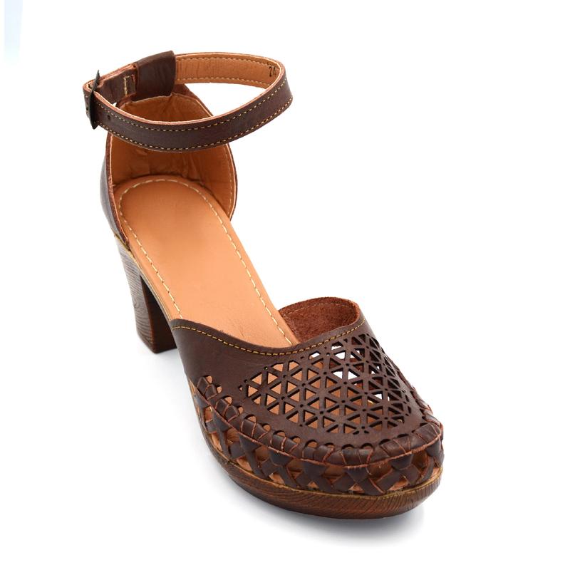 Leather Shoes, heels shoes for womens, Huarache sandals, Mexican Boho shoes brown Color, woven shoes, handmade sandals, mexican shoes