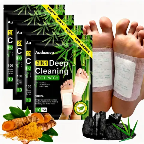 Therapeutic Alcohol-Free Detox Foot Pads to Remove Toxins - Bamboo Charcoal, Ginger & Bamboo Vinegar Herbal Blend, Portable Lightweight Adhesive Footpatches for Overnight Wear, Wellness Aid for Adults (10/20/40pcs, Hand & Foot Care)