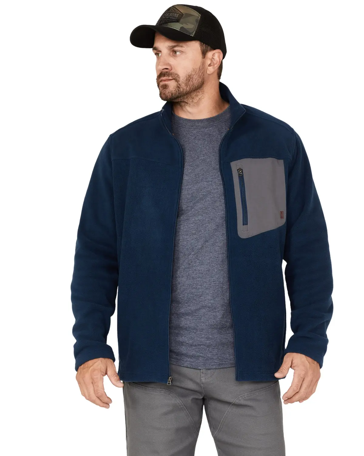 Brothers And Sons Men's Men'S Polar Fleece Zip Jacket - Basfa22o16-Blue