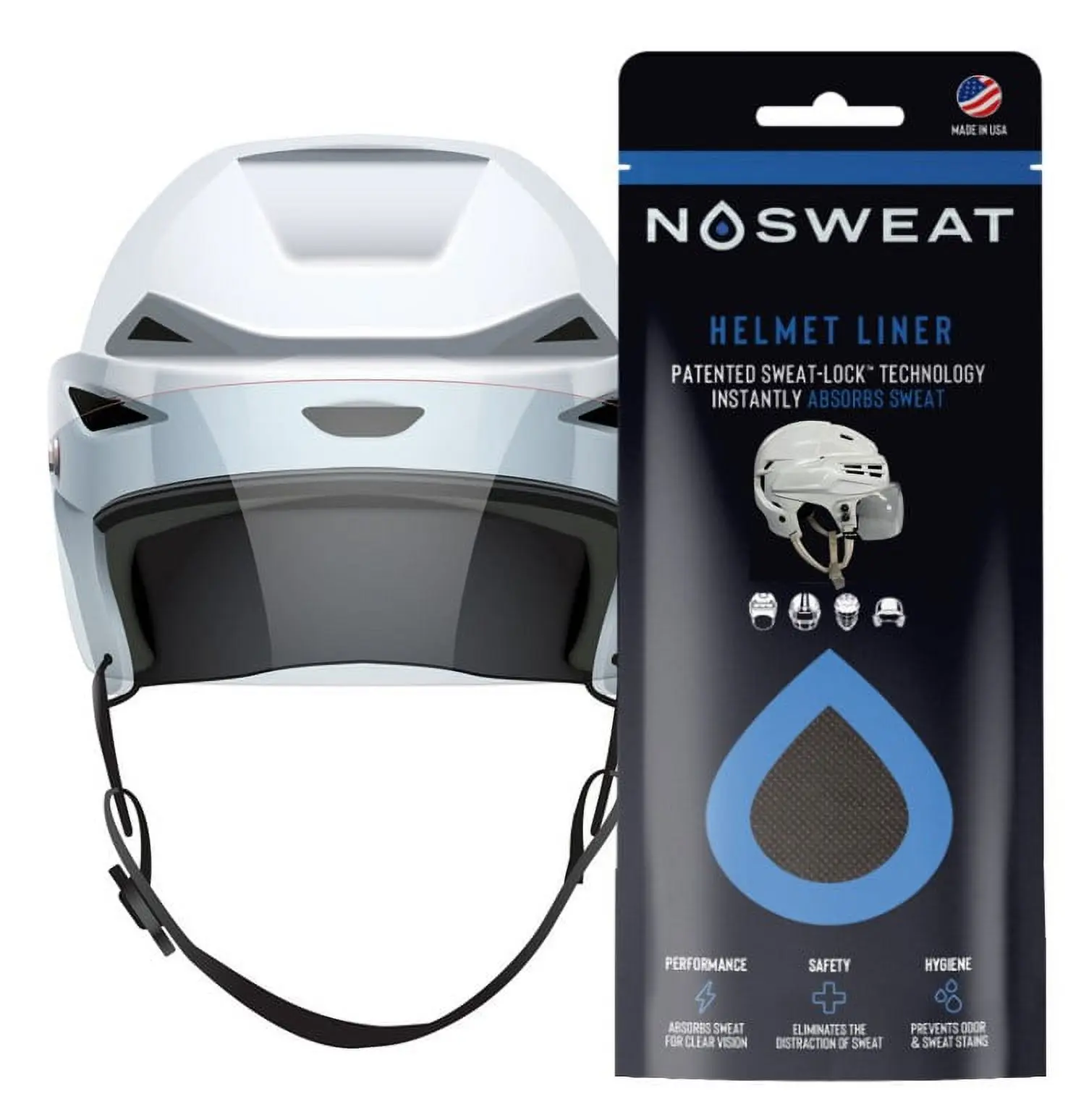 NoSweat Helmet Liner - Moisture Wicking Sweatband, Reduces Fogging, 3 Pack for All Ages, Hypoallergenic & Lightweight Design