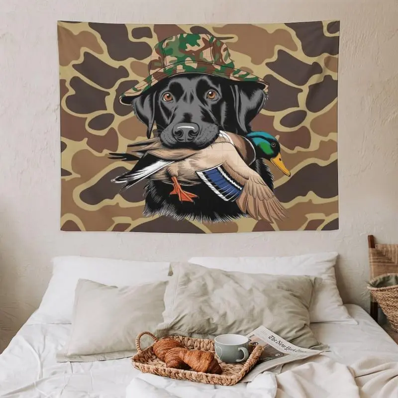 Camouflage Shot Caller Duck Hunting Tapestry Poster For Decorate Clubs Concerts Bars University Dormitories Living Rooms Bedrooms Print Peach Decoration Items Home Textile