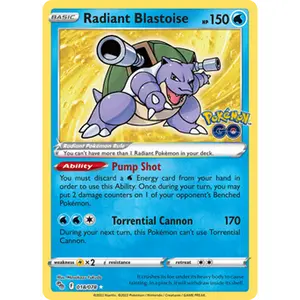 Pokemon TCG Radiant Blastoise Pokemon GO Near Mint Trading Card Single