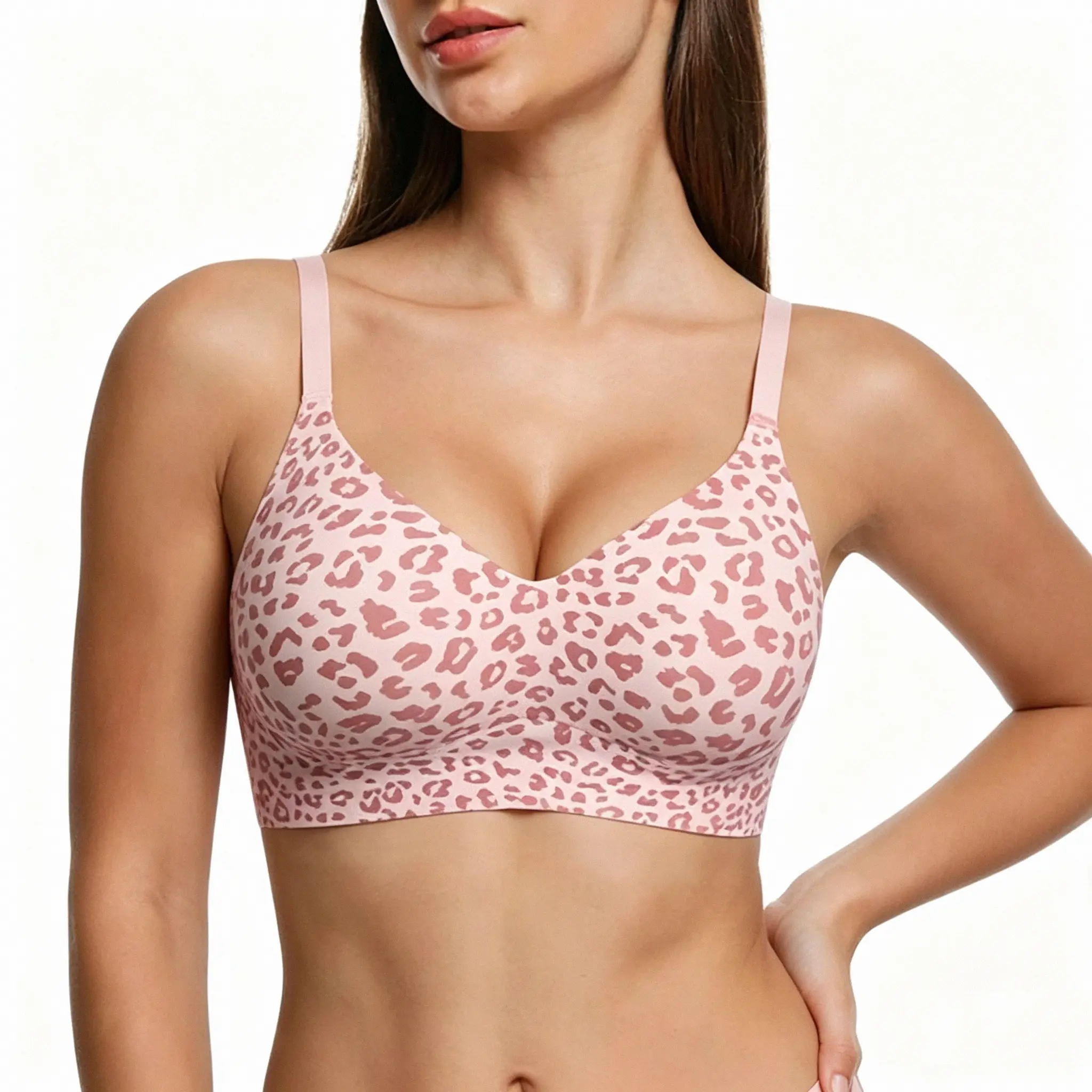 Ausppli Womens Seamless Jelly Bra No Underwire Comfort Push Up Bras Buttery Soft Wireless Full Coverage Sport Everyday Bra