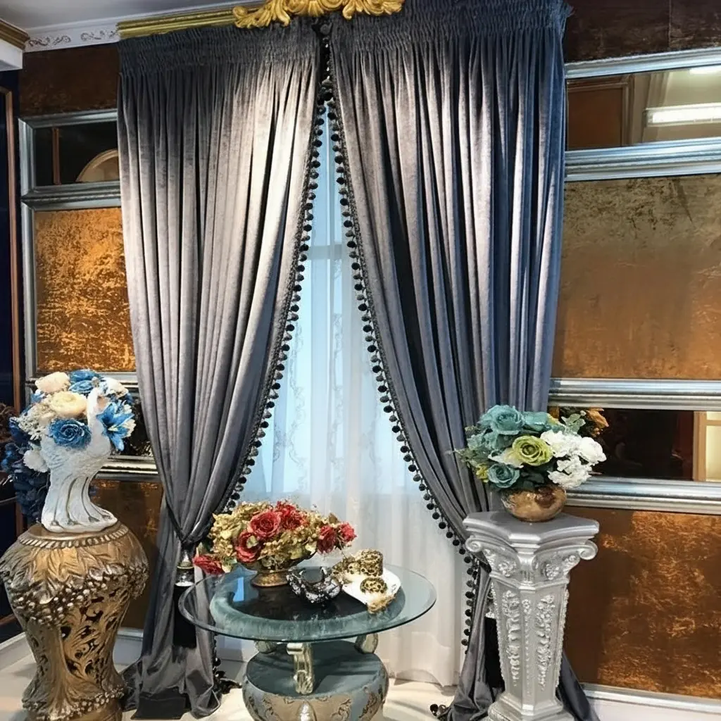 2pcs Style Simple Luxury Solid Color Living Room Dining Room Bedroom Sunshade Velvet Curtains, Home Decoration Curtain Light Blocking Drapes Window Curtain, Home Decorative Curtain