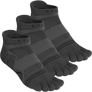 Kfit Toe Socks for Men Women Running COOLMAX Athletic Ankle Five Finger Socks Breathable Moisture-wicking comfy 3 Pairs