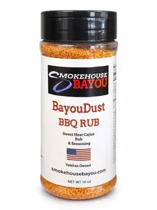 Smokehouse Bayou Dust BBQ Rub - Savory Steak Seasoning with Sweet Heat Cajun Spice Blend for Pork Chicken Seafood & Veggies 10 oz