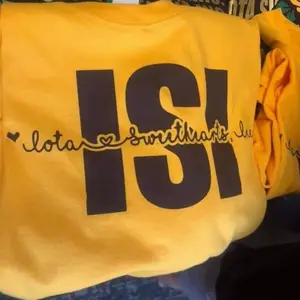 ISI Iota Sweethearts Shirt | Gold and Brown Greek Life Tee | Script Logo Design | Unisex Fit | D9 Apparel  | Sweetheart Gift Idea