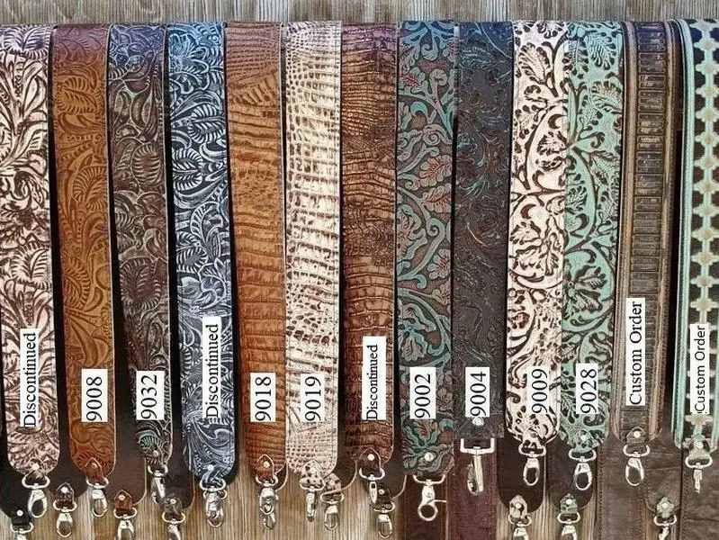 Ready to Ship! Distressed Embossed Leather Western CROSS BODY Rodeo Purse Strap or Camera Strap w/ Clips