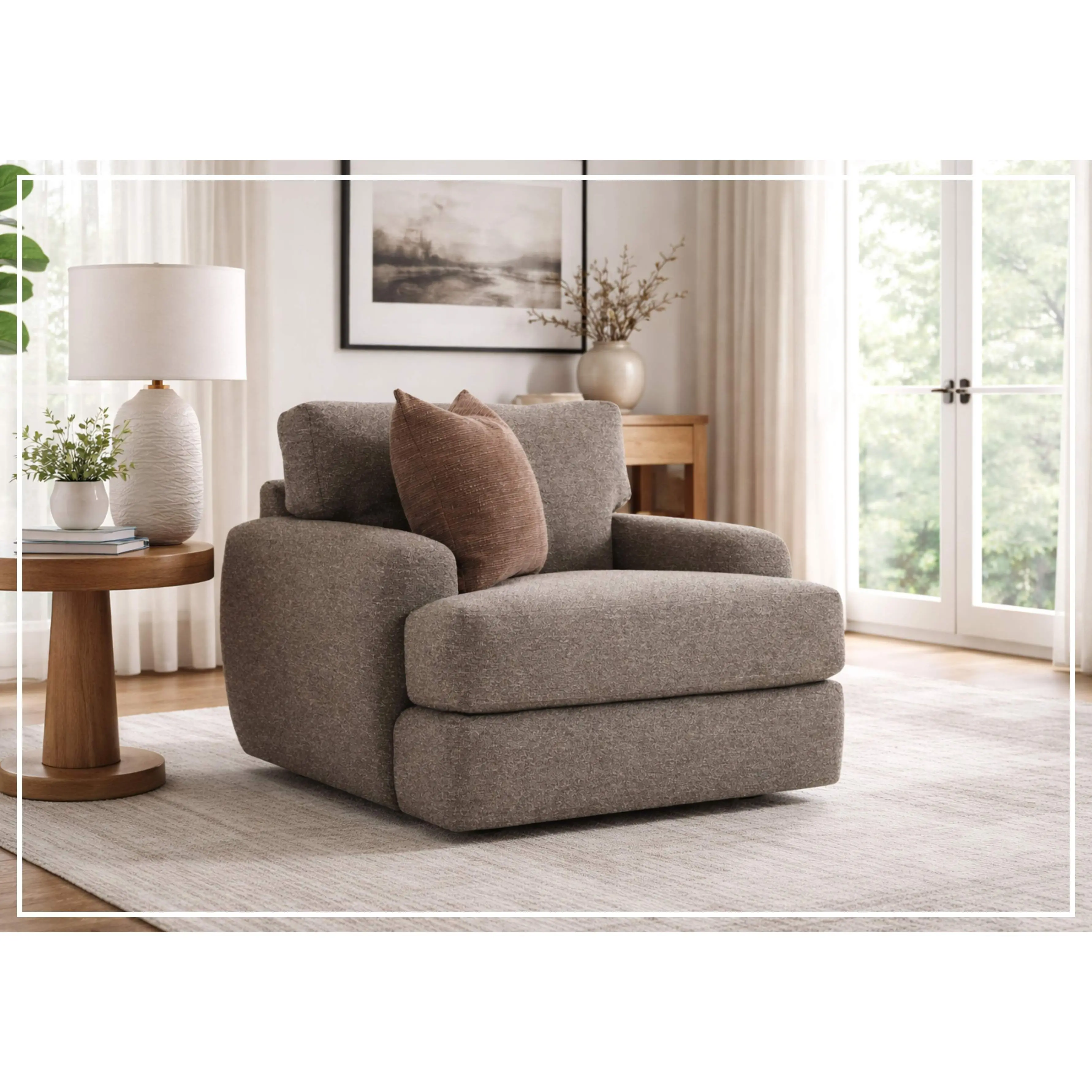 Bernhardt Cameron Fabric Swivel Accent Chair