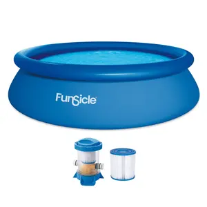 Funsicle 10' x 30" QuickSet Inflatable Ring Top Outdoor Above Ground Pool w/Pump