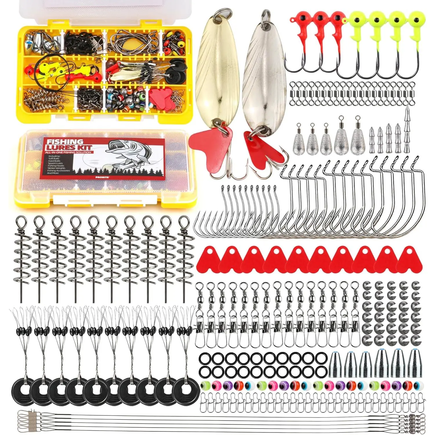 Fishing Tackle Box Set – Lure Kit for Freshwater & Saltwater, Crankbaits, Spinnerbaits, Soft Plastics, Jigs, Weights, Hooks – All-in-One Fishing Gear for Men other accessory trout bass fresh water gifts fishermen